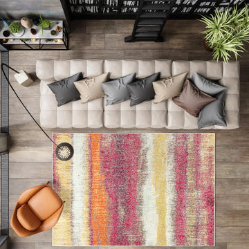 Contemporary Pop Modern Abstract Vintage Area Rug - JONATHAN Y